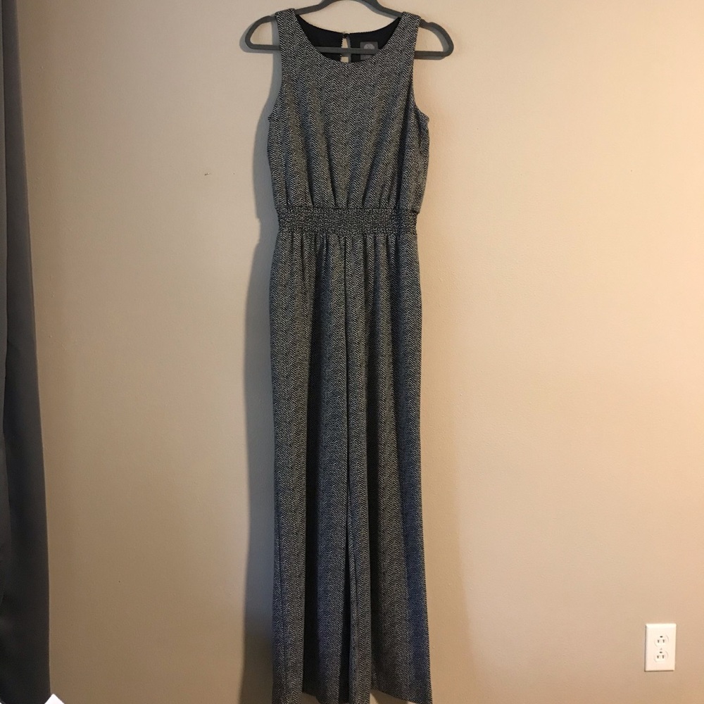 Vince Camuto Black and White Patterned Jumpsuit
